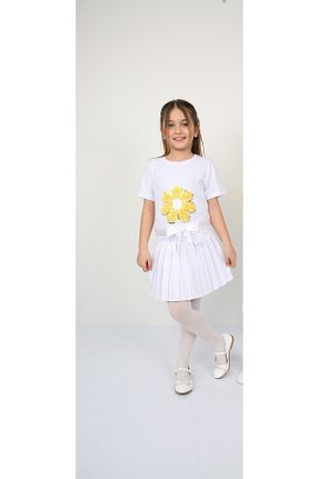 ست بالاتنه و پائین تنه سفید بچه گانه بافت Nacar - کد 921671034