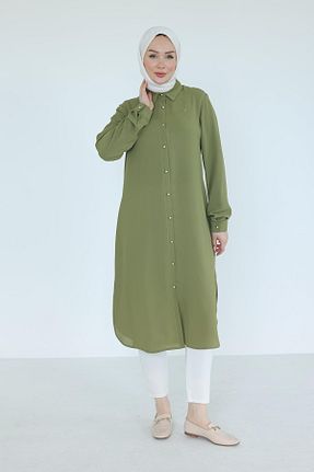 تونیک حجاب خاکی زنانه جین Armine TREND - کد 920839808