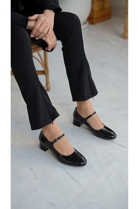 کفش پاشنه بلند کلاسیک مشکی زنانه چرم لاکی ECENİN BUTİĞİ - کد 920794021