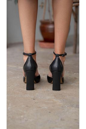 کفش پاشنه بلند کلاسیک مشکی زنانه پاشنه تخت ECENİN BUTİĞİ - کد 920797596