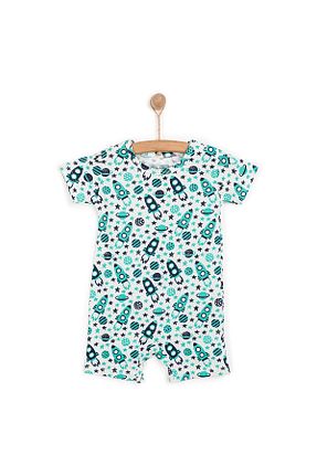 سرهمی سبز بچه گانه آستین کوتاه ebebek Hello Baby - کد 920843309
