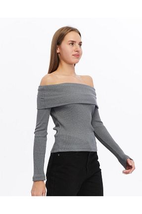 بلوز طوسی زنانه اسلیم فیت bemmoda - کد 920835327