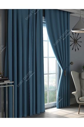 پرده زمینه آبی ساتن Emes - کد 849795654