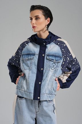 کت آبی زنانه اورسایز tw3 - کد 920859821