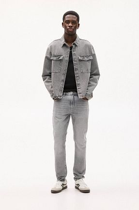 شلوار جین طوسی مردانه پاچه تنگ Pull & Bear - کد 905771804