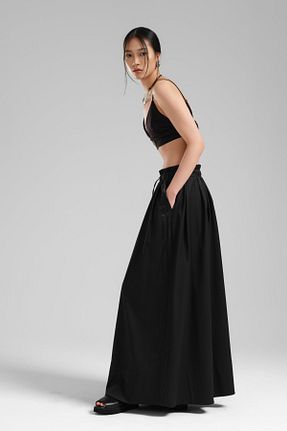 دامن مشکی زنانه ساتن tw3 - کد 920858056