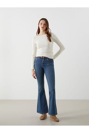 شلوار جین آبی زنانه پاچه اسپانیولی LC Waikiki - کد 921701915