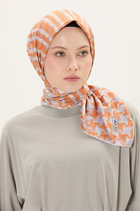 روسری نارنجی پلی استر Setrms - کد 924078373