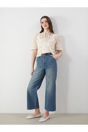 شلوار جین آبی زنانه پاچه گشاد LC Waikiki - کد 921701919