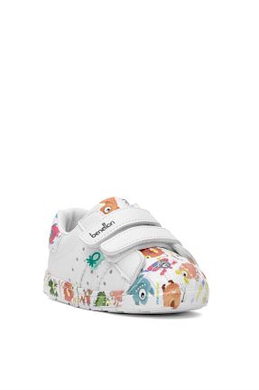 کفش پیاده روی سفید بچه گانه چرم مصنوعی Benetton - کد 920887978