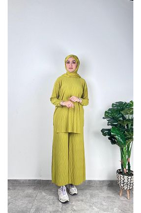 ست بالاتنه و پائین تنه سبز زنانه بافتنی SOFT - کد 920942154