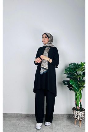 ست بالاتنه و پائین تنه مشکی زنانه بافتنی SOFT - کد 920942099