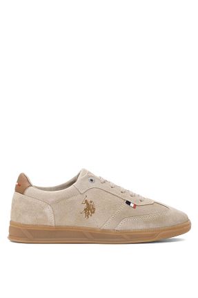 کفش اسنیکر بژ مردانه چرم اصل U.S. Polo Assn. - کد 920939598
