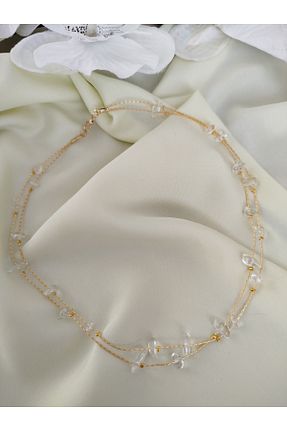 گردنبند جواهر سفید زنانه پوشش لاکی İPAR AKSESUAR - کد 920943004