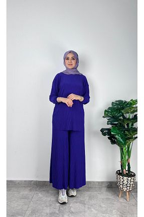 ست بالاتنه و پائین تنه بنفش زنانه بافتنی SOFT - کد 920942171