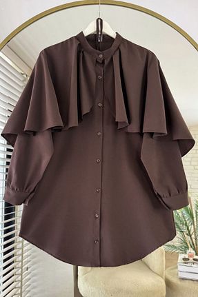 پیراهن حجاب قهوه ای زنانه رگولار HİFADEN - کد 920957323