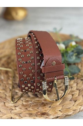 کمربند قهوه ای زنانه چرم مصنوعی SEDEF TAKI - کد 920954673