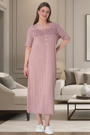 لباس شب سایز بزرگ صورتی زنانه ساده Mecit Pijama - کد 826503306