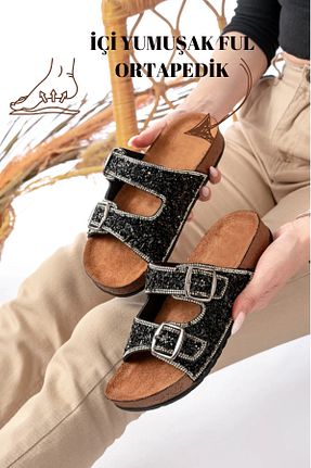 دمپائی مشکی زنانه نبوک BURAK ALDAY SHOES - کد 920999226