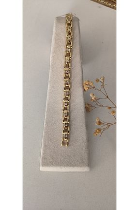 دستبند استیل (فولاد) طلائی رودیوم Vip - کد 920991664