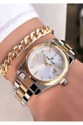 ساعت مچی طلائی زنانه 36-40 میلی متر Daniel Klein - کد 350883200