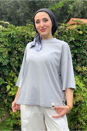 تونیک حجاب طوسی زنانه بافتنی Moda Rosa - کد 921768781