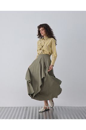 دامن خاکی زنانه بافتنی BEWS - کد 921041231
