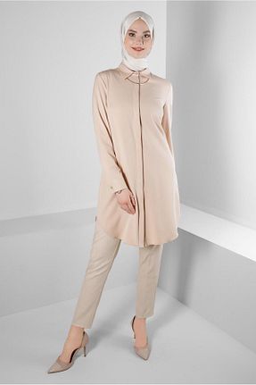 شلوار پارچه ای بژ زنانه بلند Alvina - کد 805630810