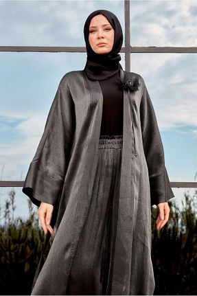 ست بالاتنه و پائین تنه حجاب طوسی زنانه رگولار Alvina - کد 824417971