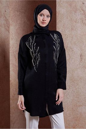 تونیک حجاب مشکی زنانه پلی استر Alvina - کد 849739201