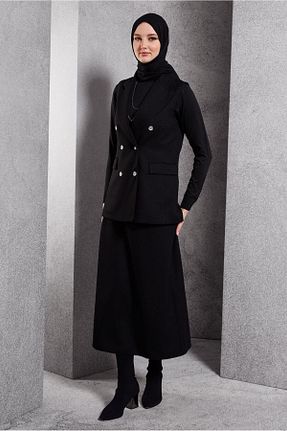 ست بالاتنه و پائین تنه حجاب مشکی زنانه رگولار Alvina - کد 867524857