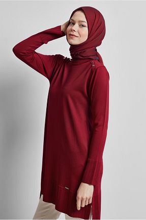 تونیک حجاب قرمز زنانه مخلوط ویسکون Alvina - کد 905967453