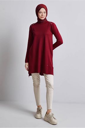 تونیک حجاب قرمز زنانه مخلوط ویسکون Alvina - کد 905967453