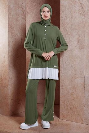 ست گرمکن حجاب خاکی زنانه رگولار Alvina - کد 856928597