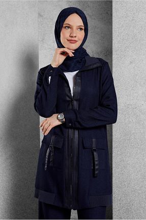 ست بالاتنه و پائین تنه حجاب سرمه ای زنانه رگولار Alvina - کد 899076936