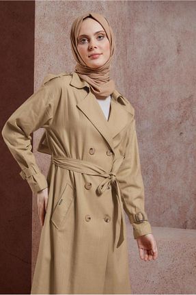 ترنچکت بژ زنانه پنبه ای Alvina - کد 823822426