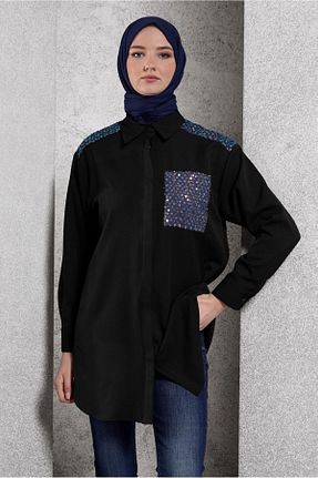 تونیک حجاب مشکی زنانه پلی استر Alvina - کد 869229417