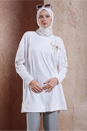 تونیک حجاب سفید زنانه مخلوط پلی استر Alvina - کد 844754988