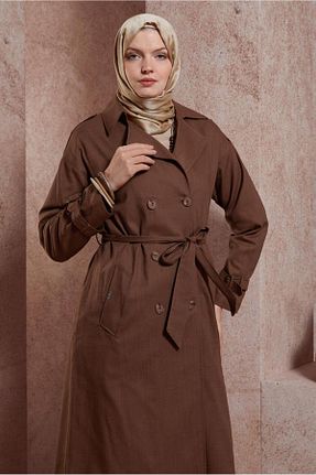 ترنچکت قهوه ای زنانه پنبه ای Alvina - کد 830358945