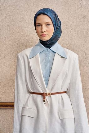 روسری آبی پنبه ای ED Scarf - کد 898603120