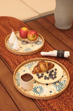 سینی آبی خیزران Koza Home - کد 921073782