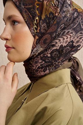روسری قهوه ای پنبه ای ED Scarf - کد 898592498