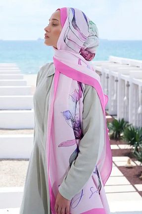 شال صورتی زنانه ویسکون ED Scarf - کد 838698998