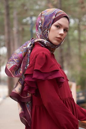 شال زرشکی زنانه Genel Markalar - کد 812236124