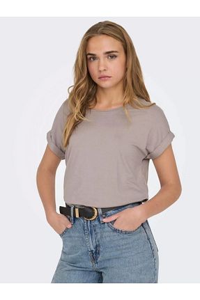 بادی قهوه ای زنانه یقه دوچرخه ONLY - کد 804343679