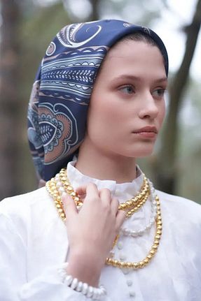 روسری سرمه ای مودال ED Scarf - کد 812269362