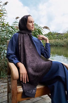 شال بنفش زنانه ویسکون ED Scarf - کد 872472005