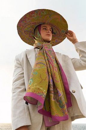 شال سبز زنانه ویسکون ED Scarf - کد 872472003