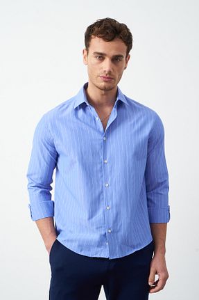 پیراهن آبی مردانه Boxy Mesfeno - کد 921073866