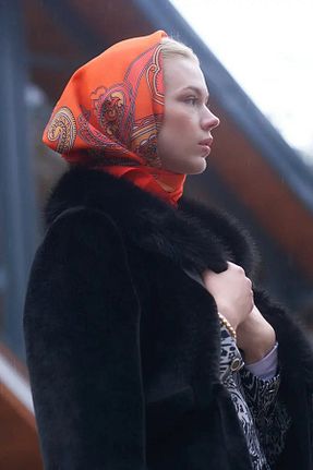 روسری نارنجی ساده ED Scarf - کد 812269567